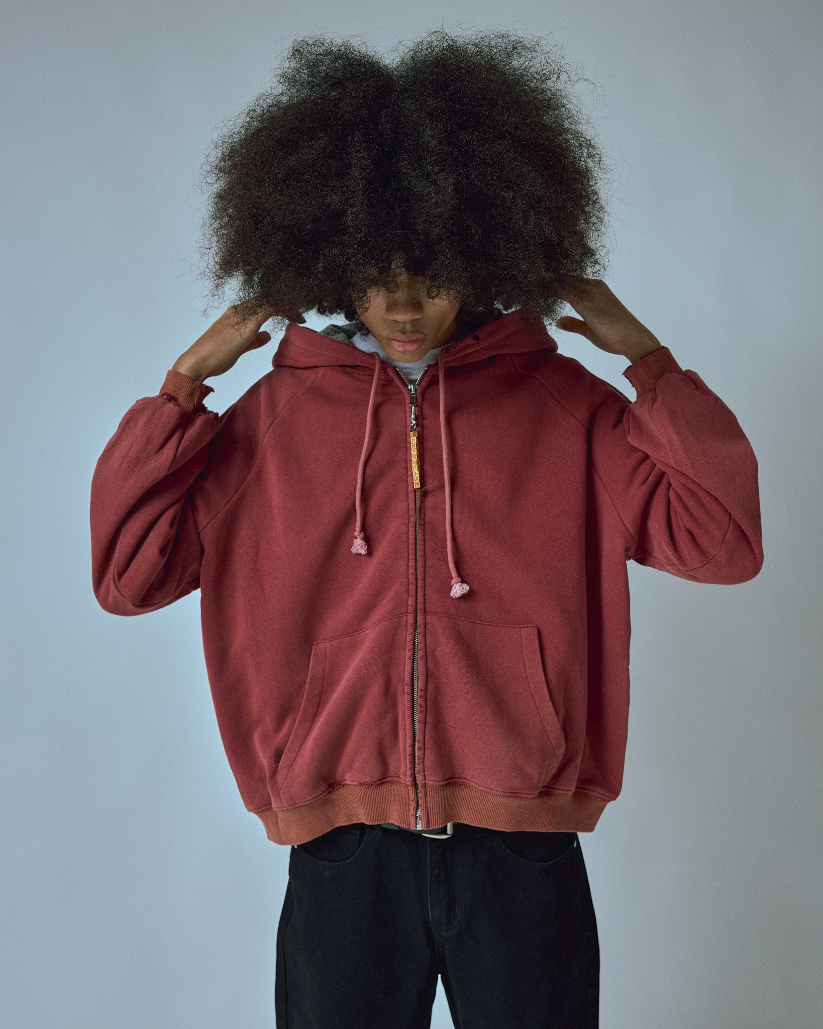 HENCH, thermal lined hoodie (washed red)