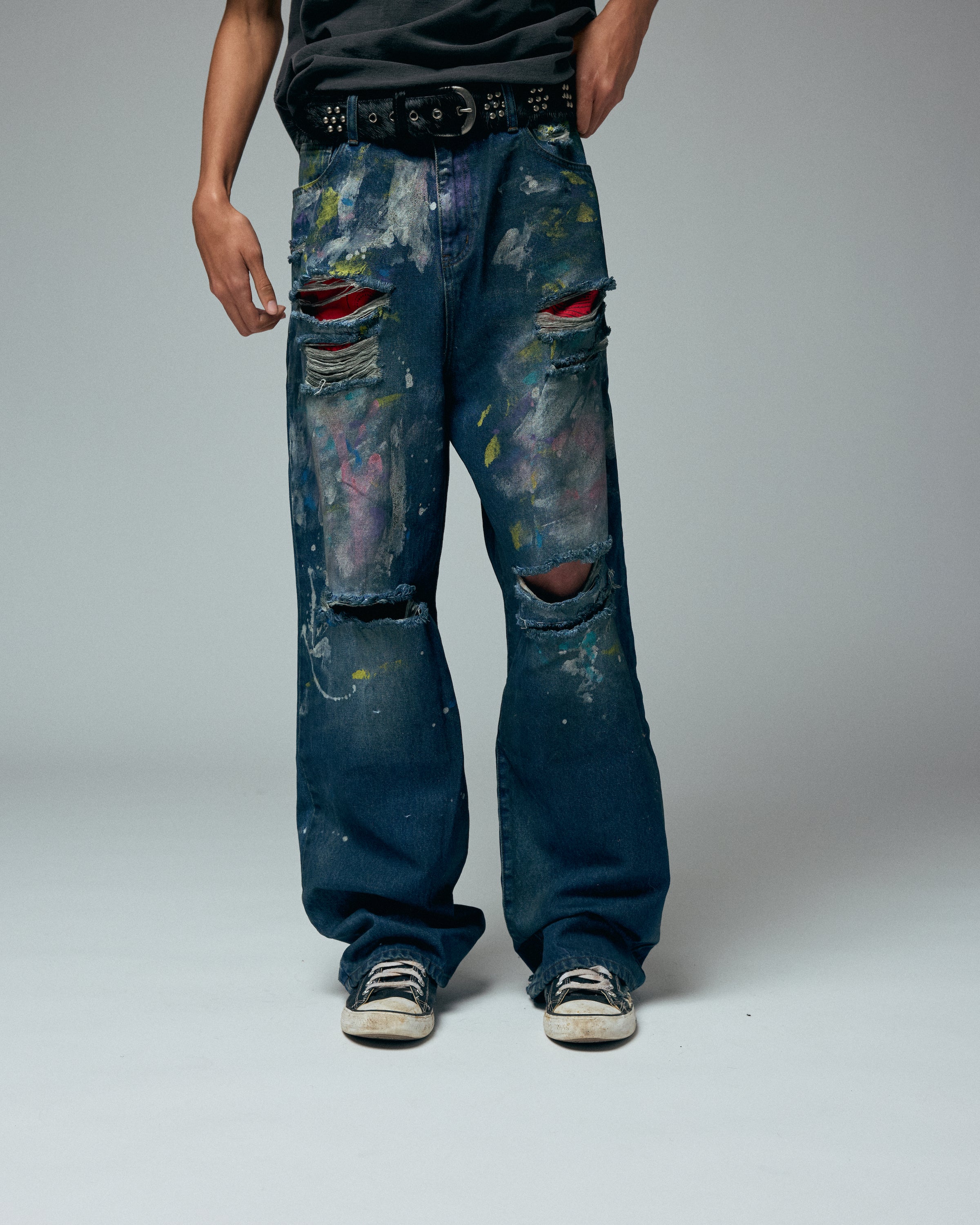 LAX, baggy denim (paint splatter)