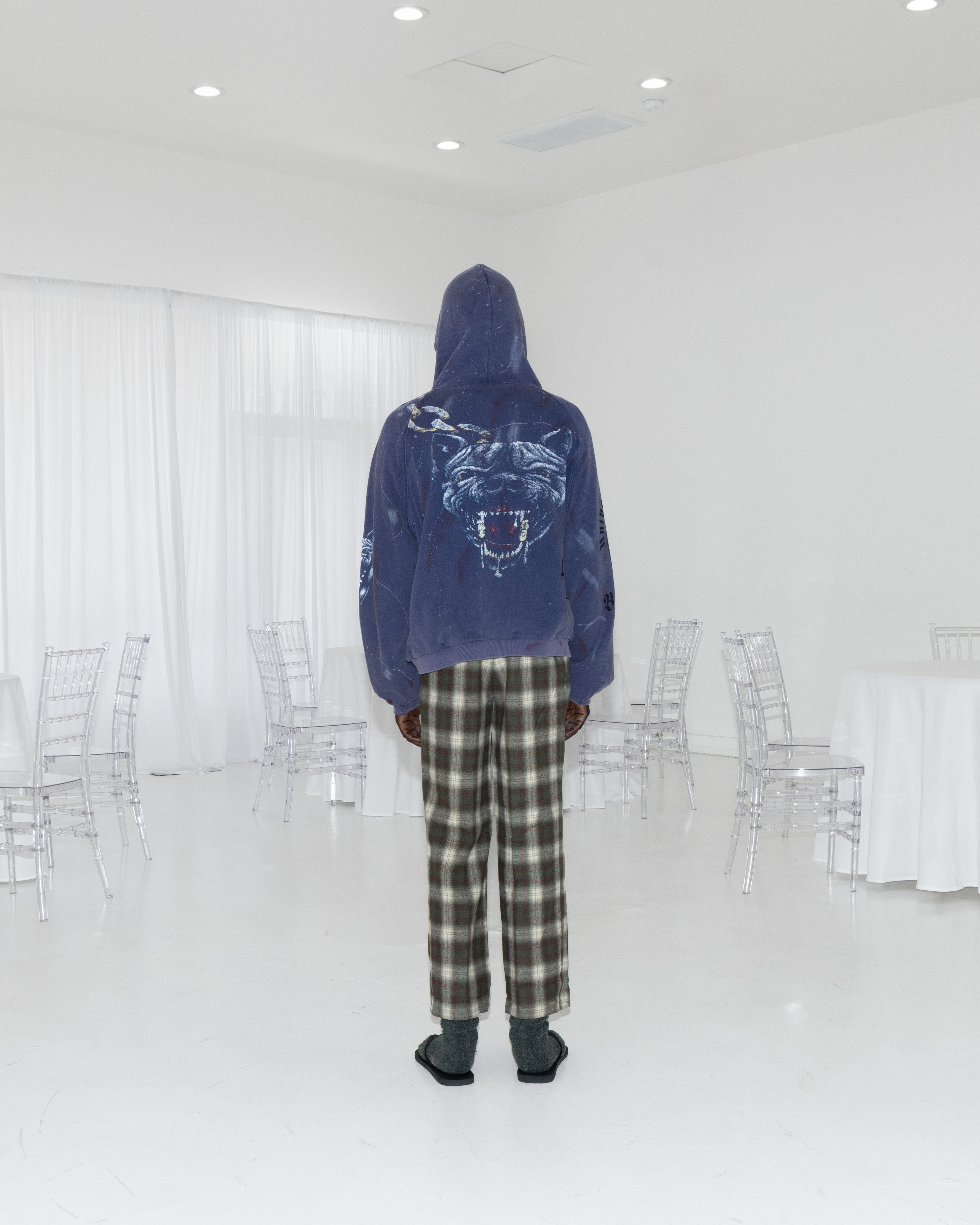 BULLDOG v2, thermal lined hoodie (navy paint splatter)