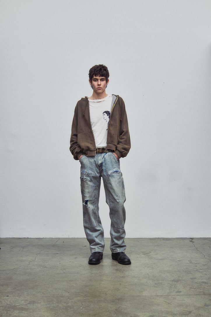 HENCH, double knees (light wash)