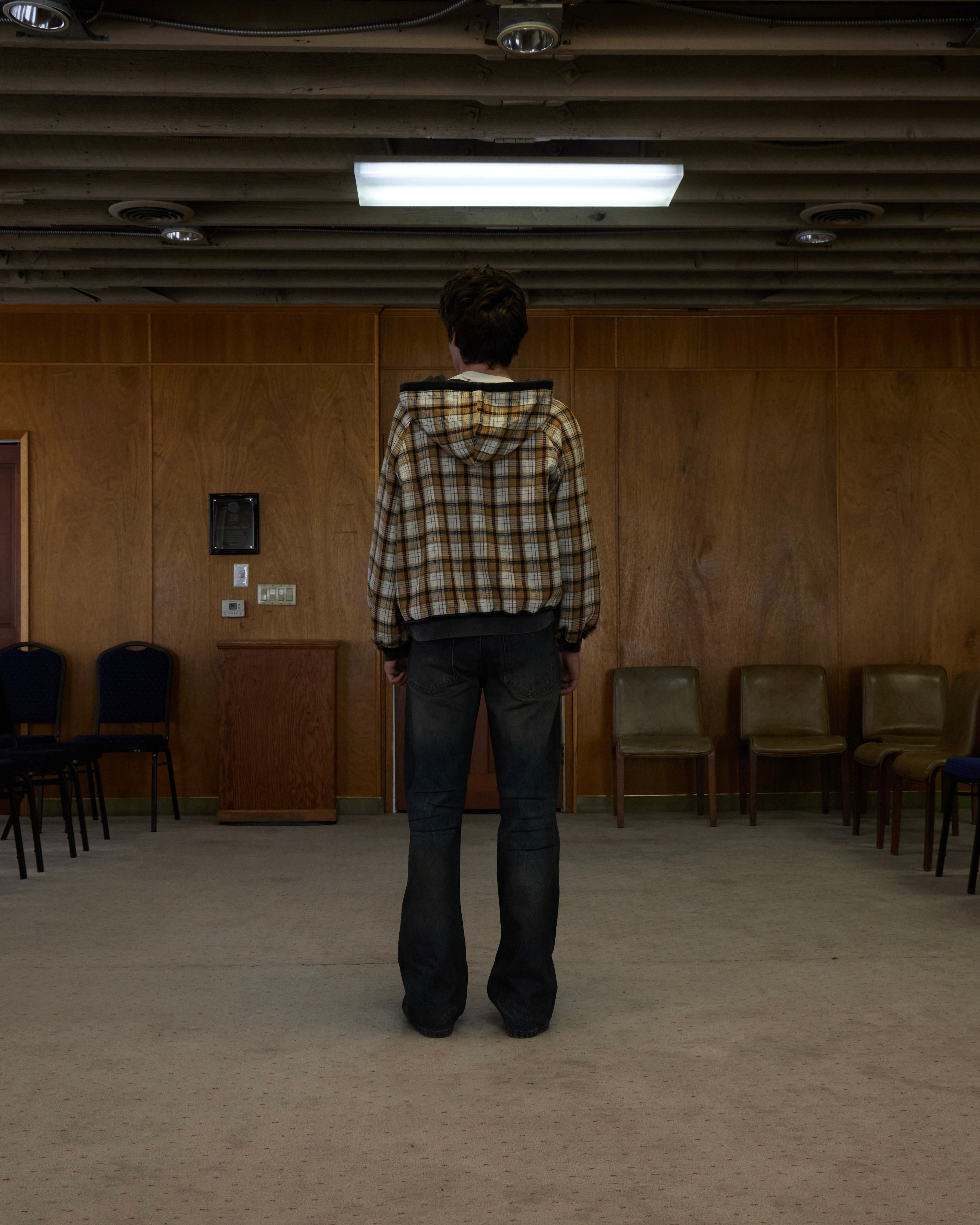 HENCH, plaid thermal lined hoodie