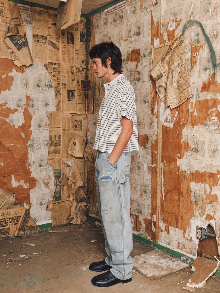 HENCH, double knees (light wash)