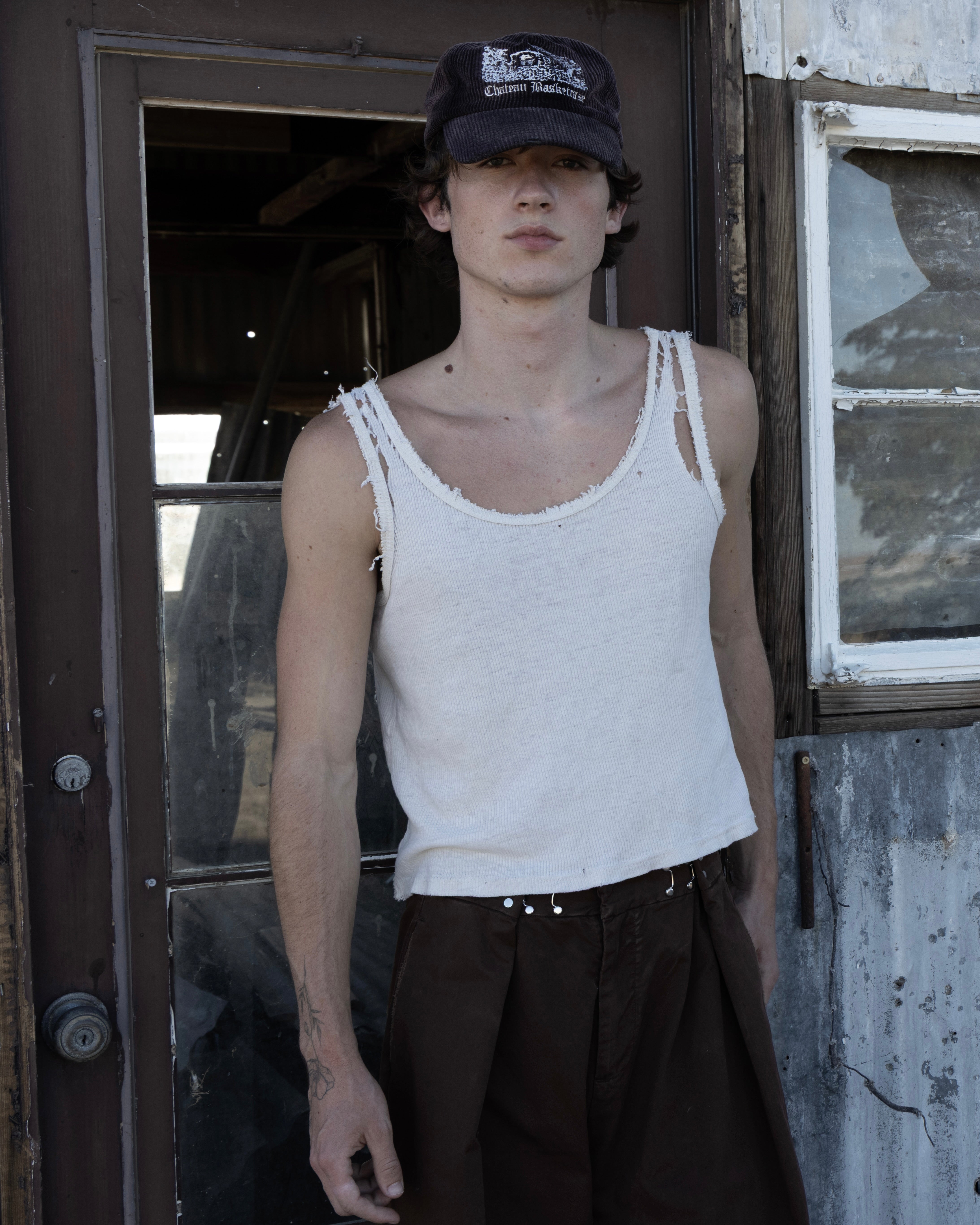 CALDWELL, thrashed canvas pants (brown)