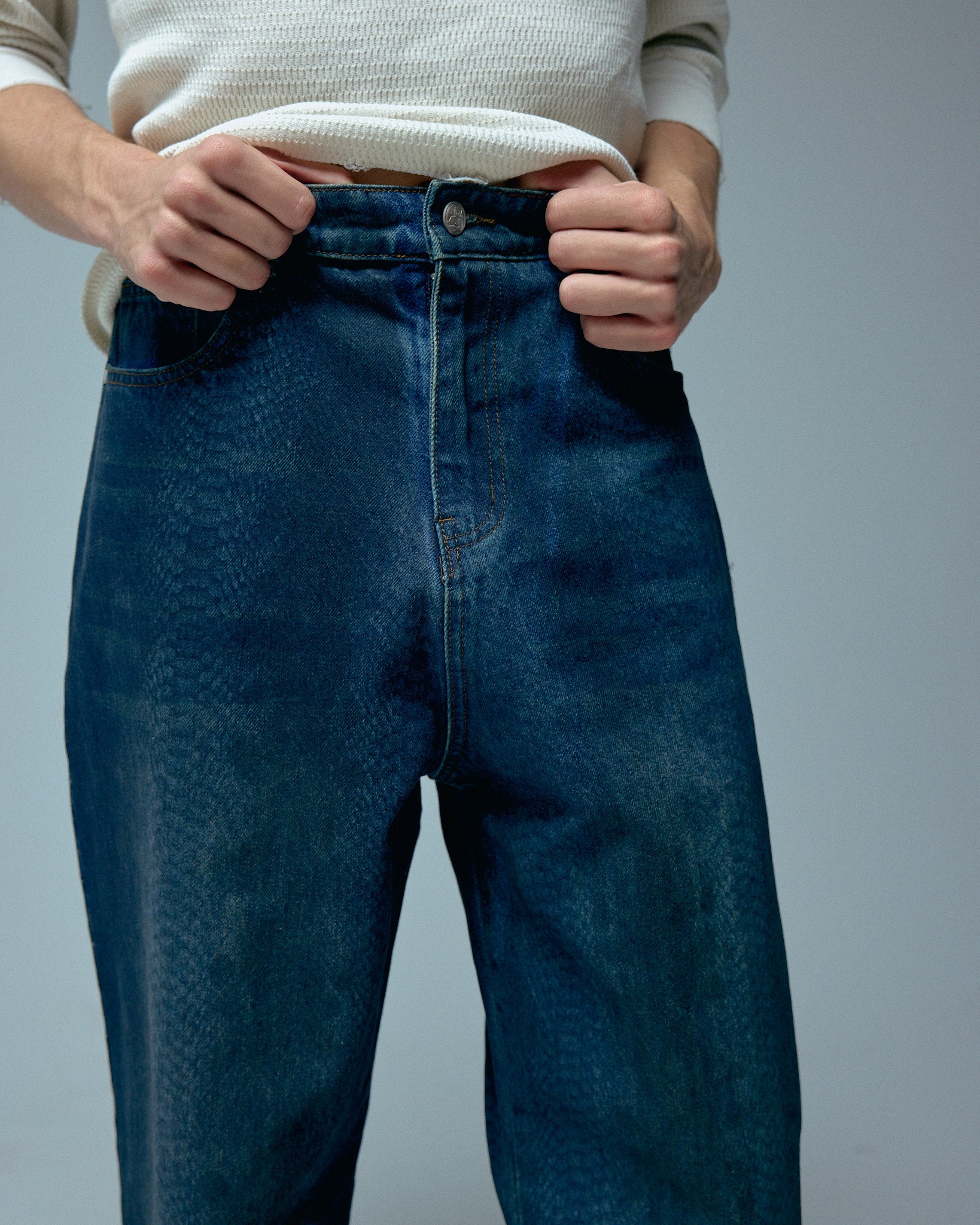 LAX, baggy denim (snakeskin)