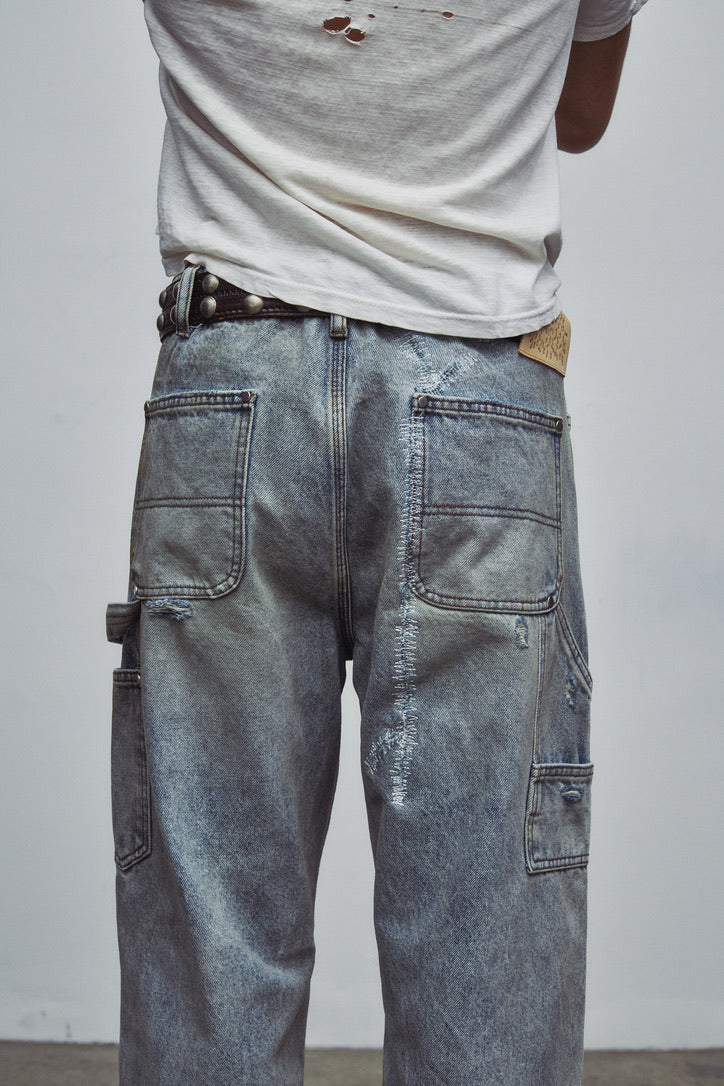 HENCH, double knees (light wash)