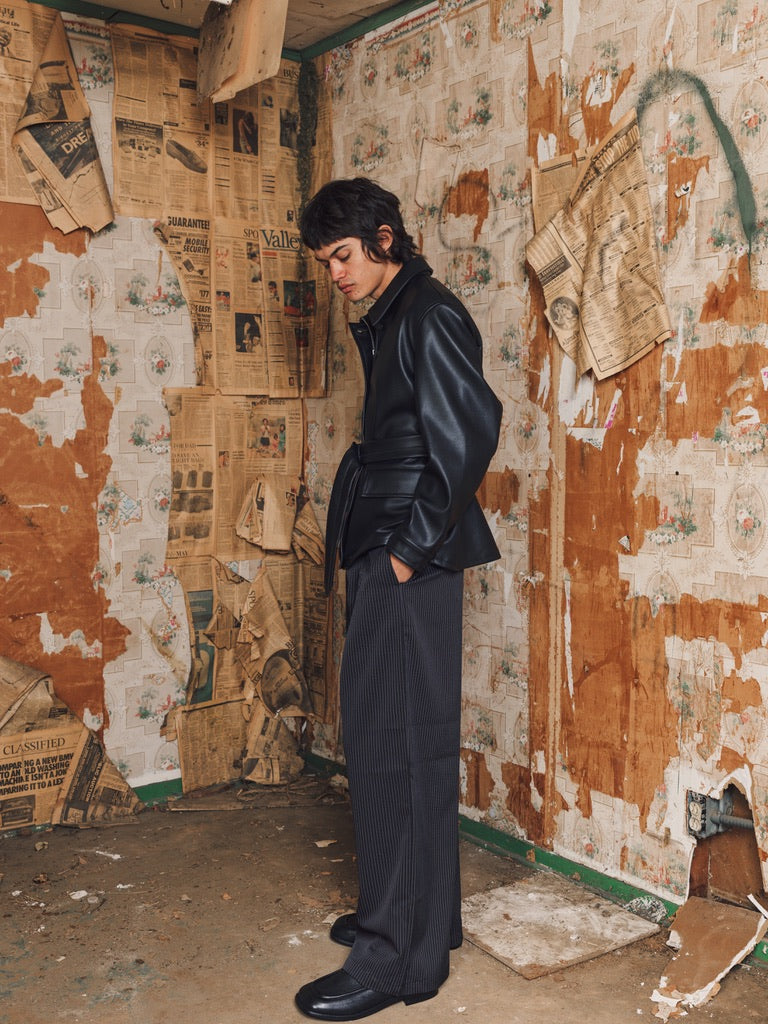 CALDWELL, pinstripe slacks