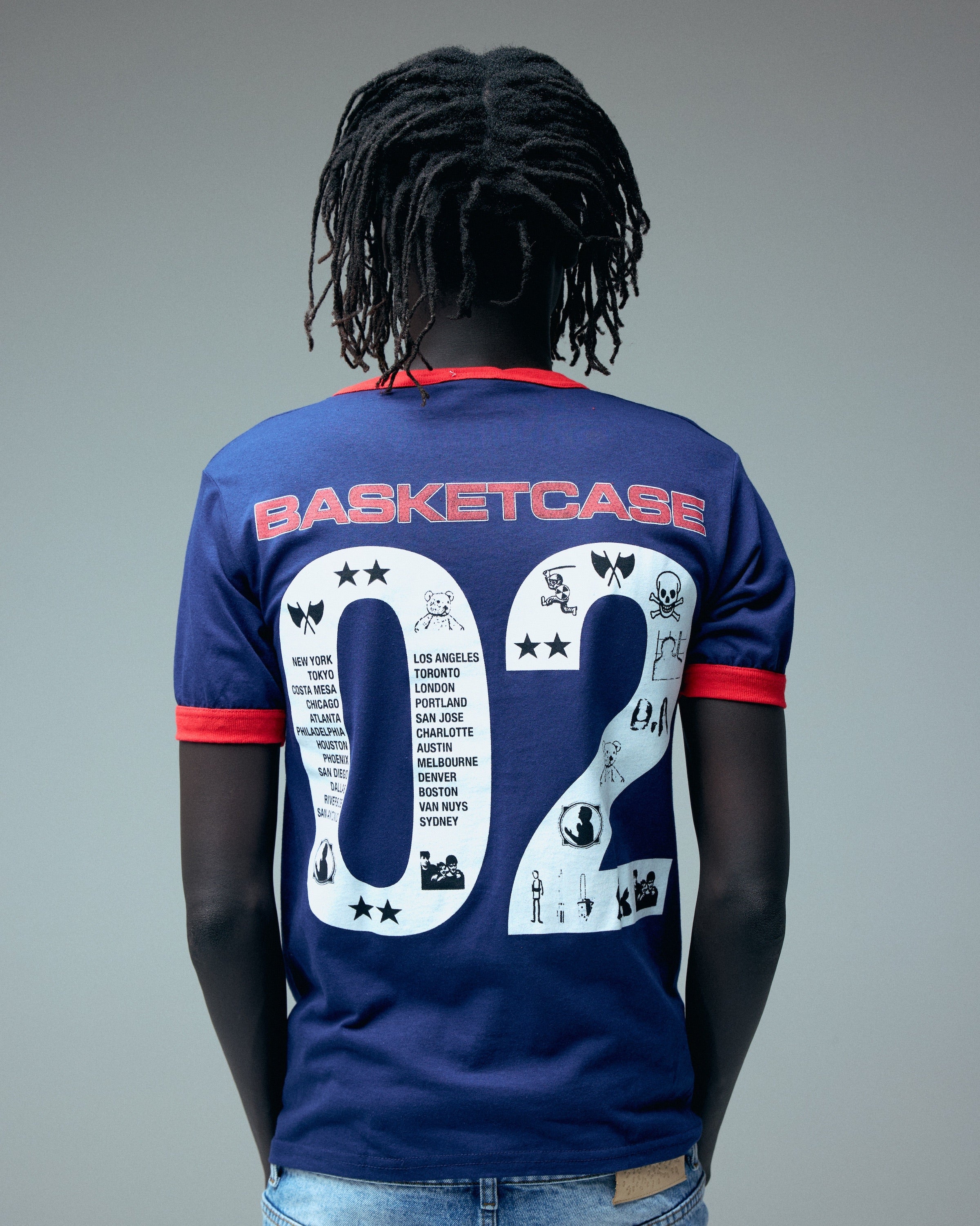 COMPUTER, a ringer t-shirt (navy)