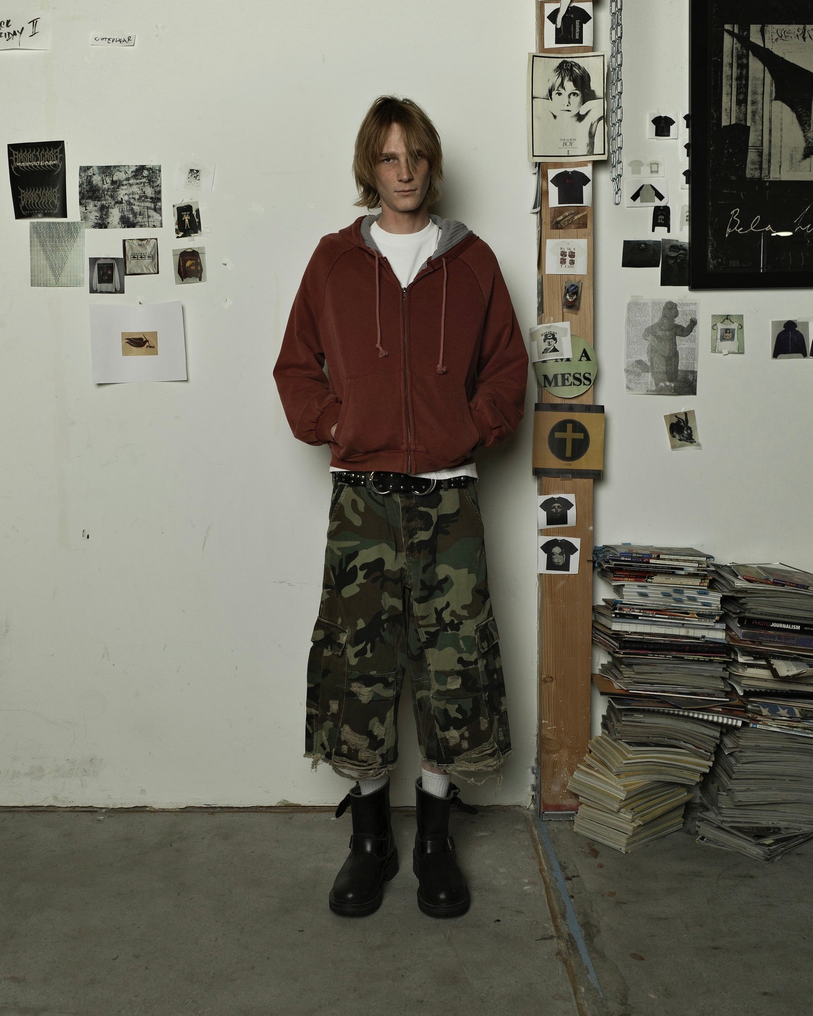 HENCH, thermal lined hoodie (washed red)