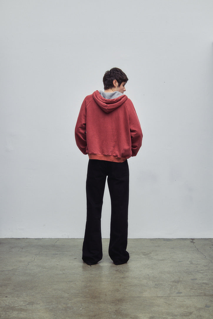 HENCH, thermal lined hoodie (washed red)