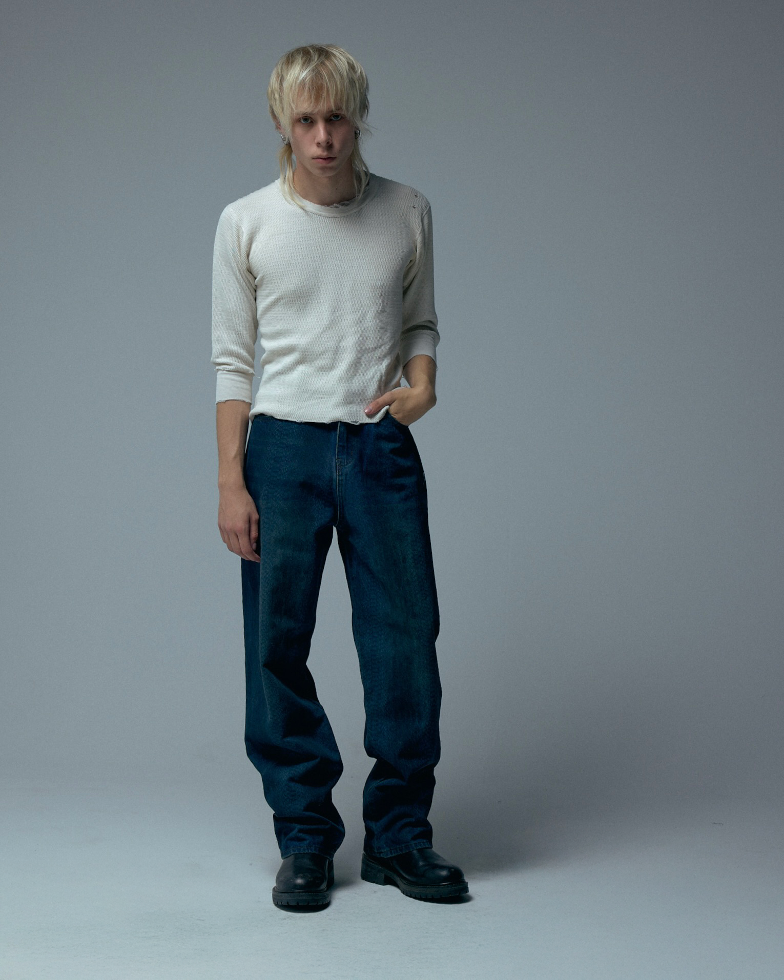 LAX, baggy denim (snakeskin)