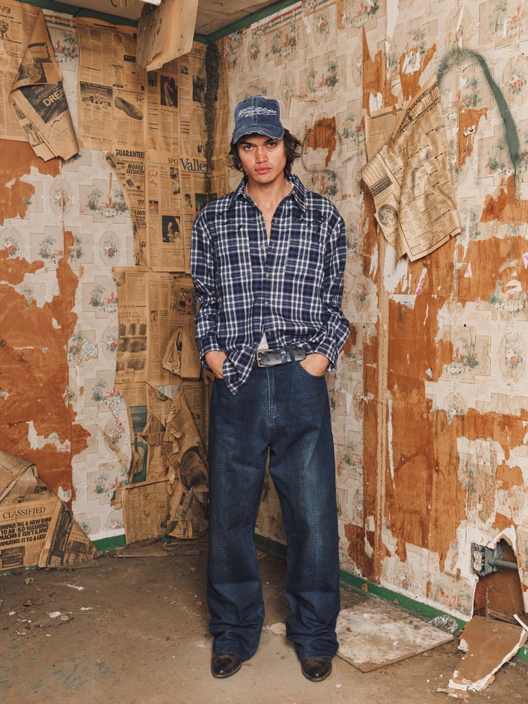 LAX, baggy denim (snakeskin)