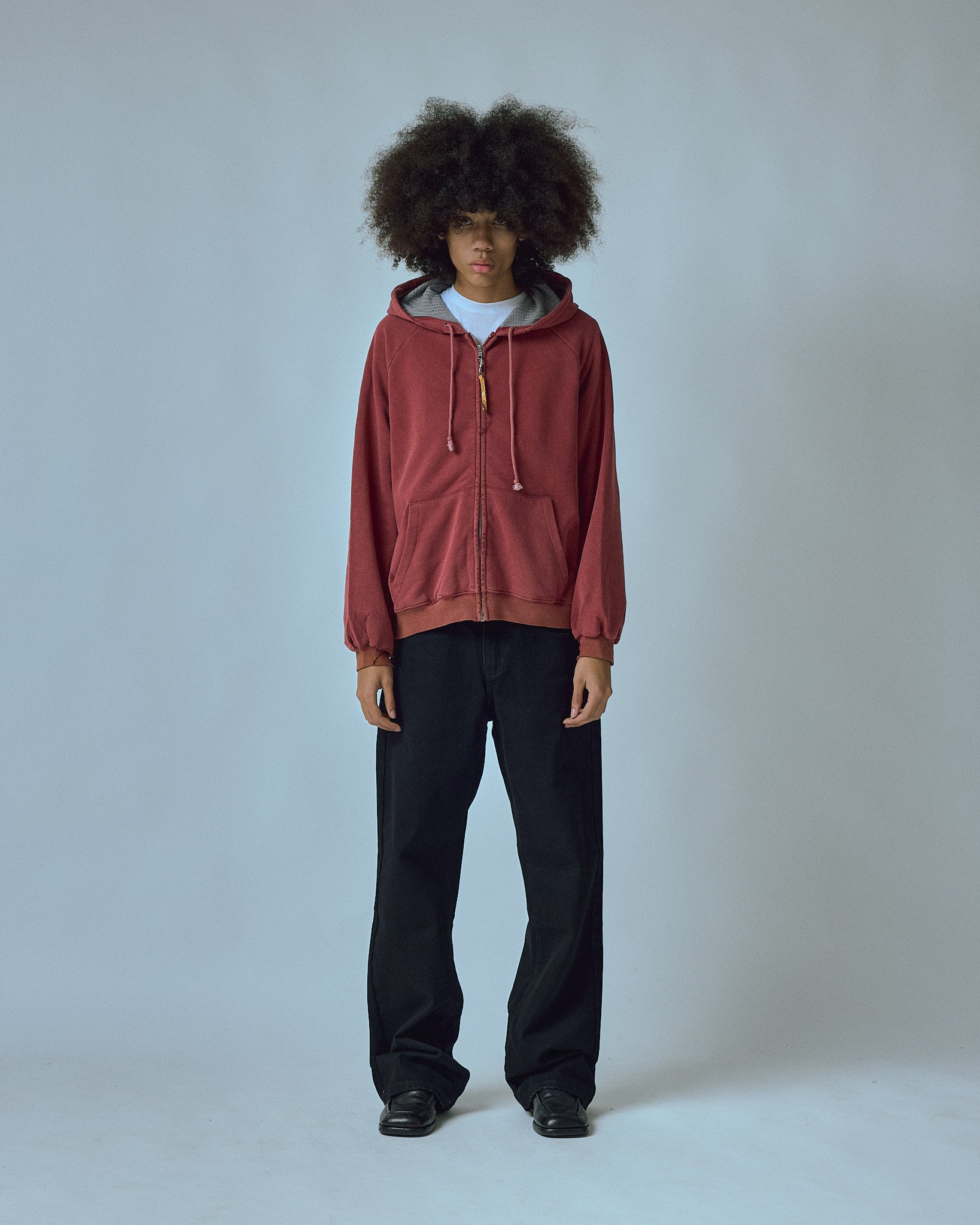 HENCH, thermal lined hoodie (washed red)