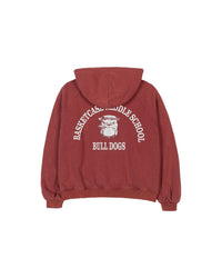 BULLDOGS, thermal lined hoodie (washed red)