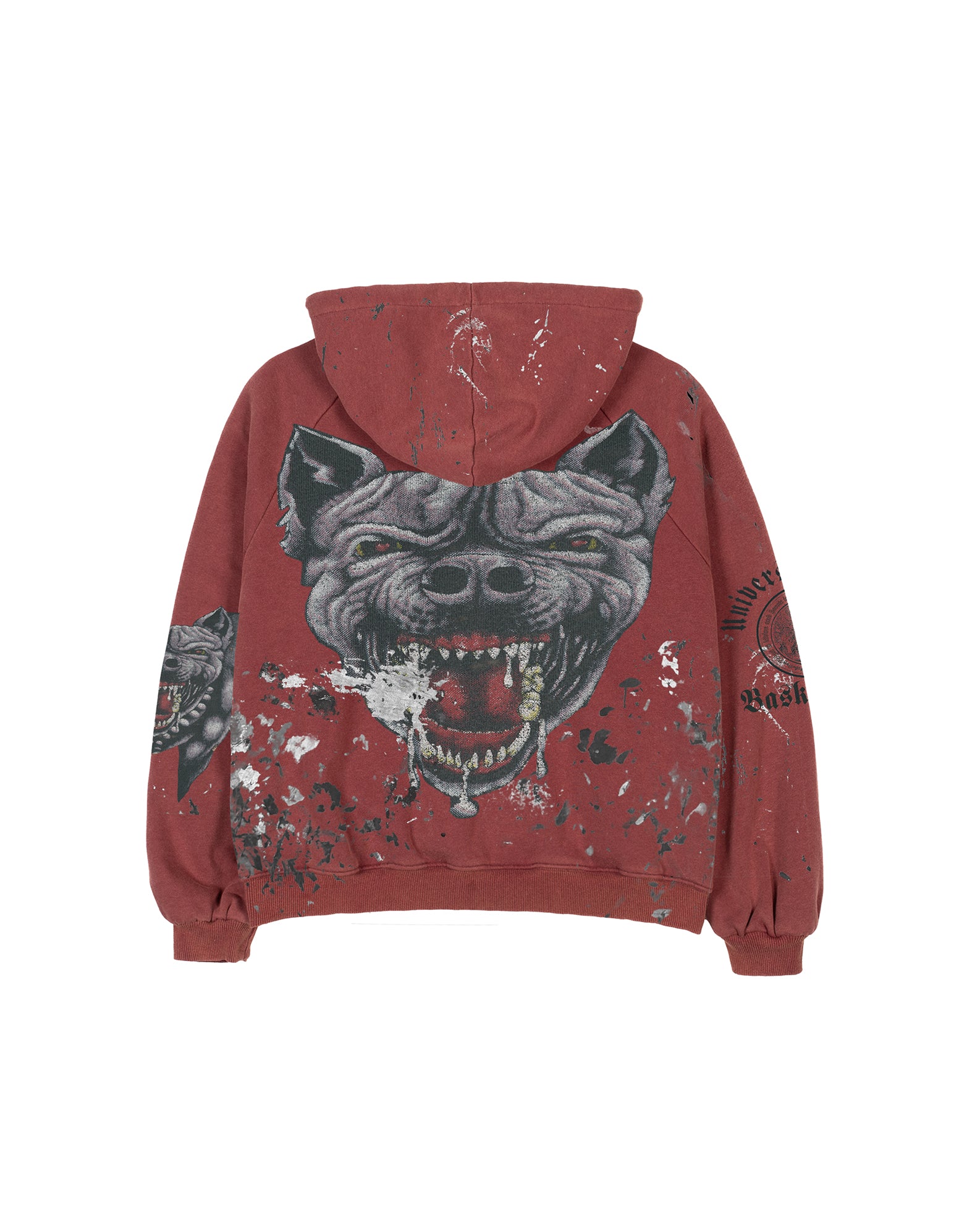 BULLDOG v2, thermal lined hoodie (red paint splatter)