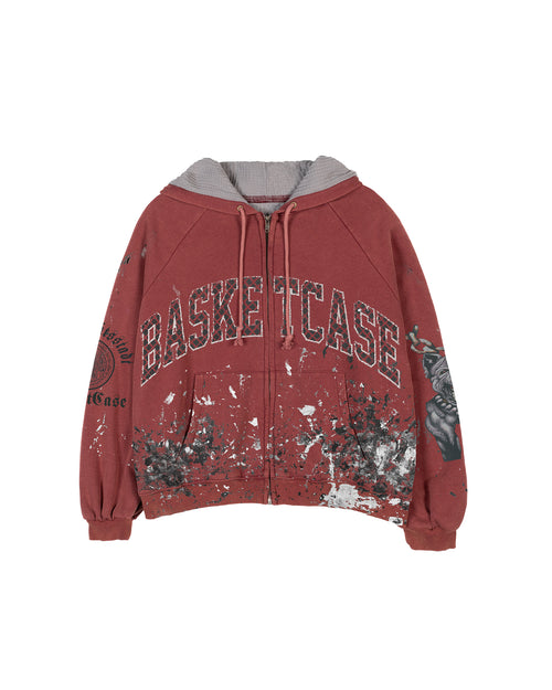 BULLDOG v2, thermal lined hoodie (red paint splatter)