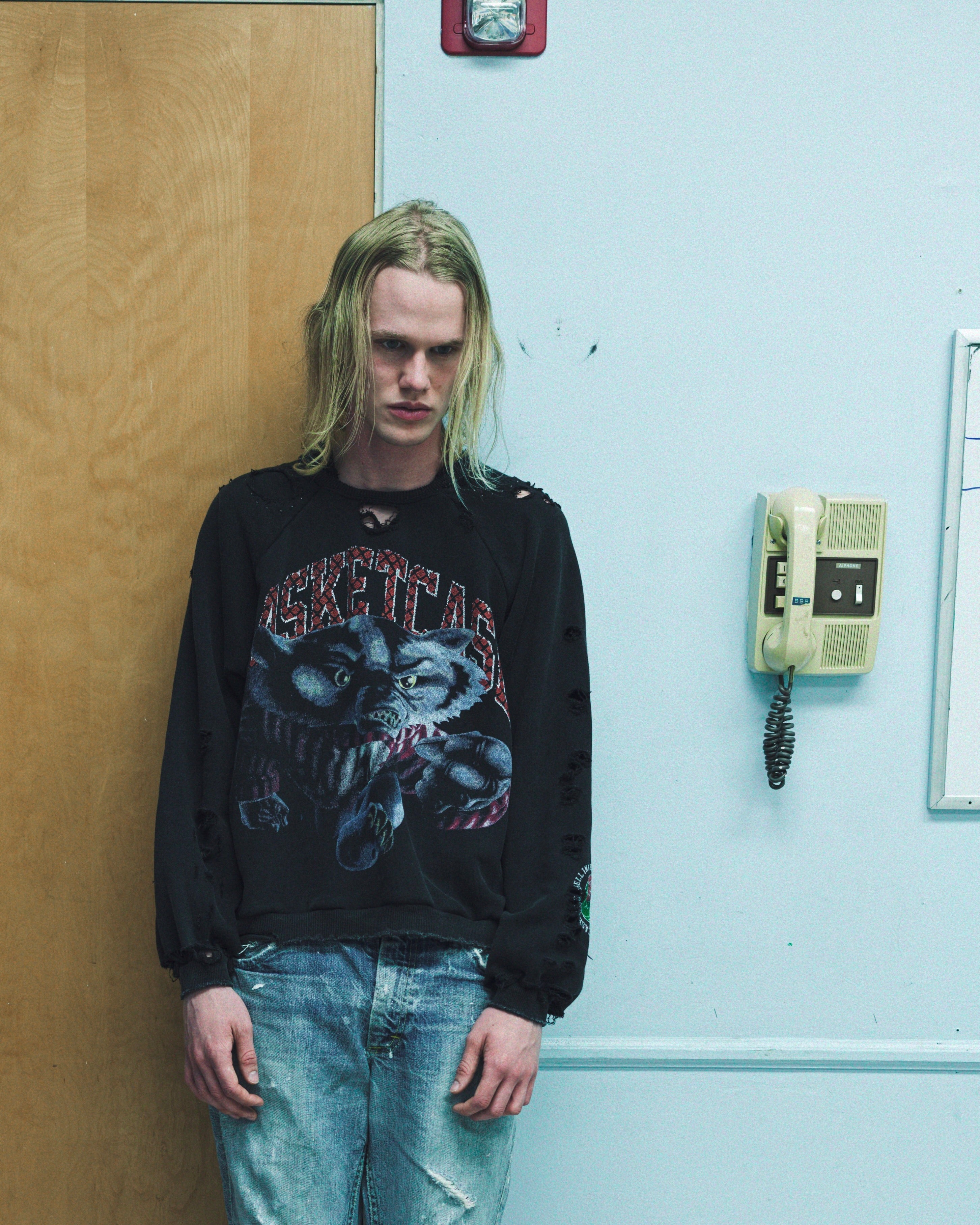 BADGERS, repaired crewneck