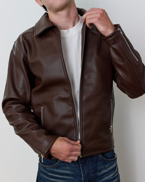 CAFE, racer jacket (brown)