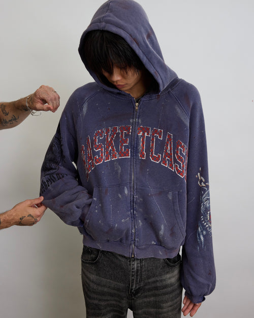 BULLDOG v2, thermal lined hoodie (navy paint splatter)