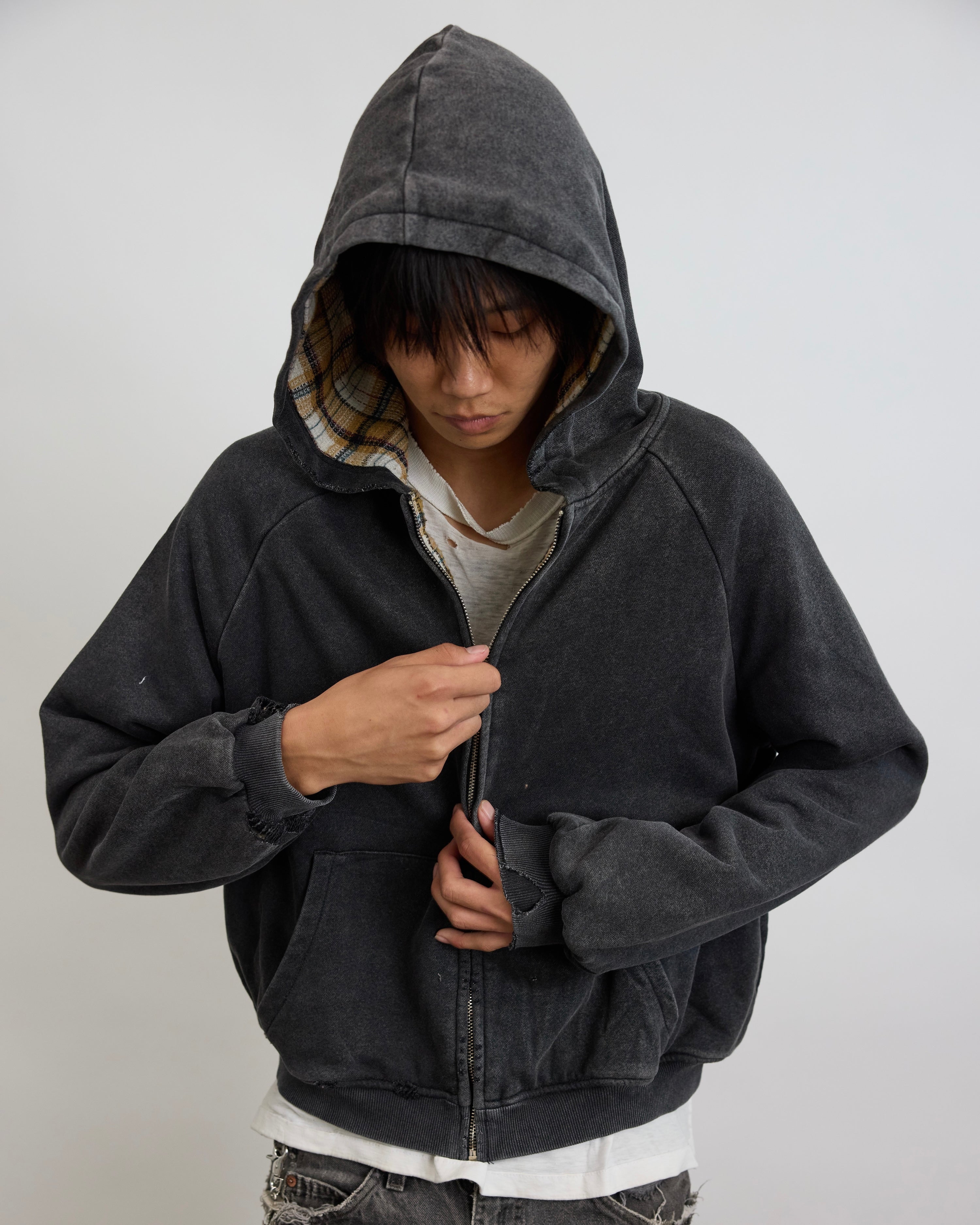 HENCH, plaid thermal lined hoodie