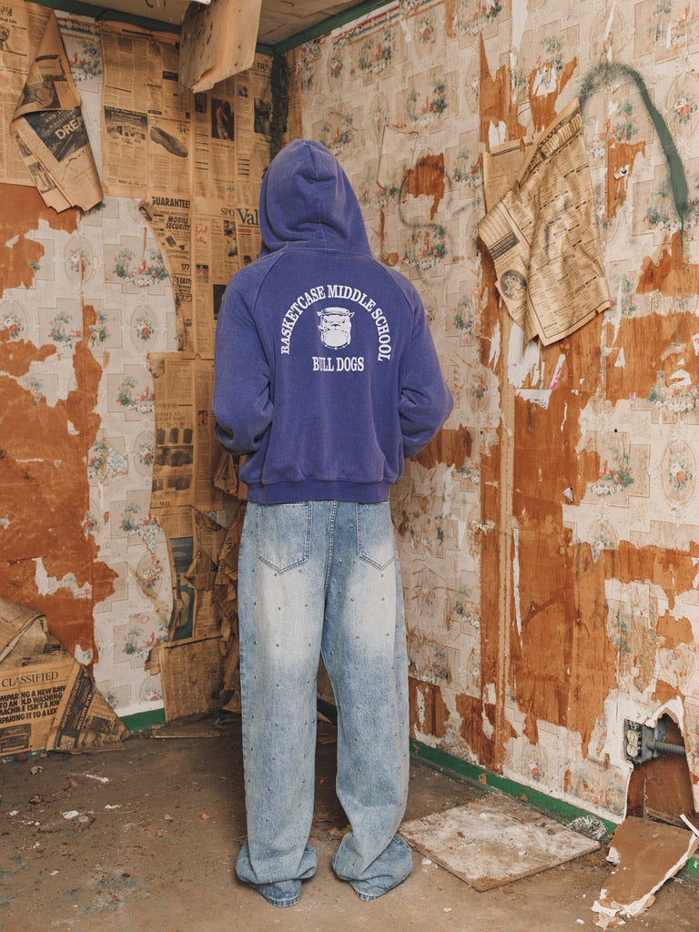 BULLDOG, thermal lined hoodie (navy)