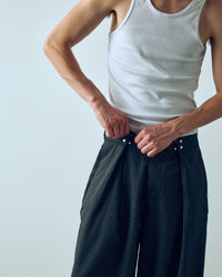 CALDWELL, pinstripe slacks