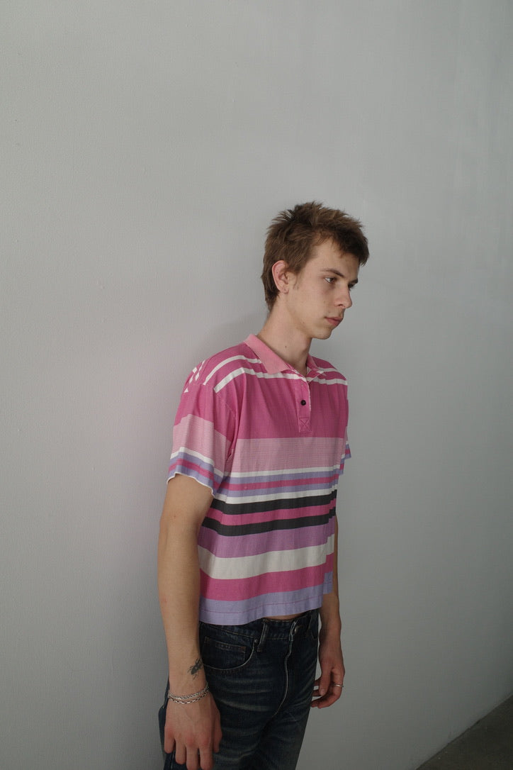 BACKPACKER, striped polo (pink)