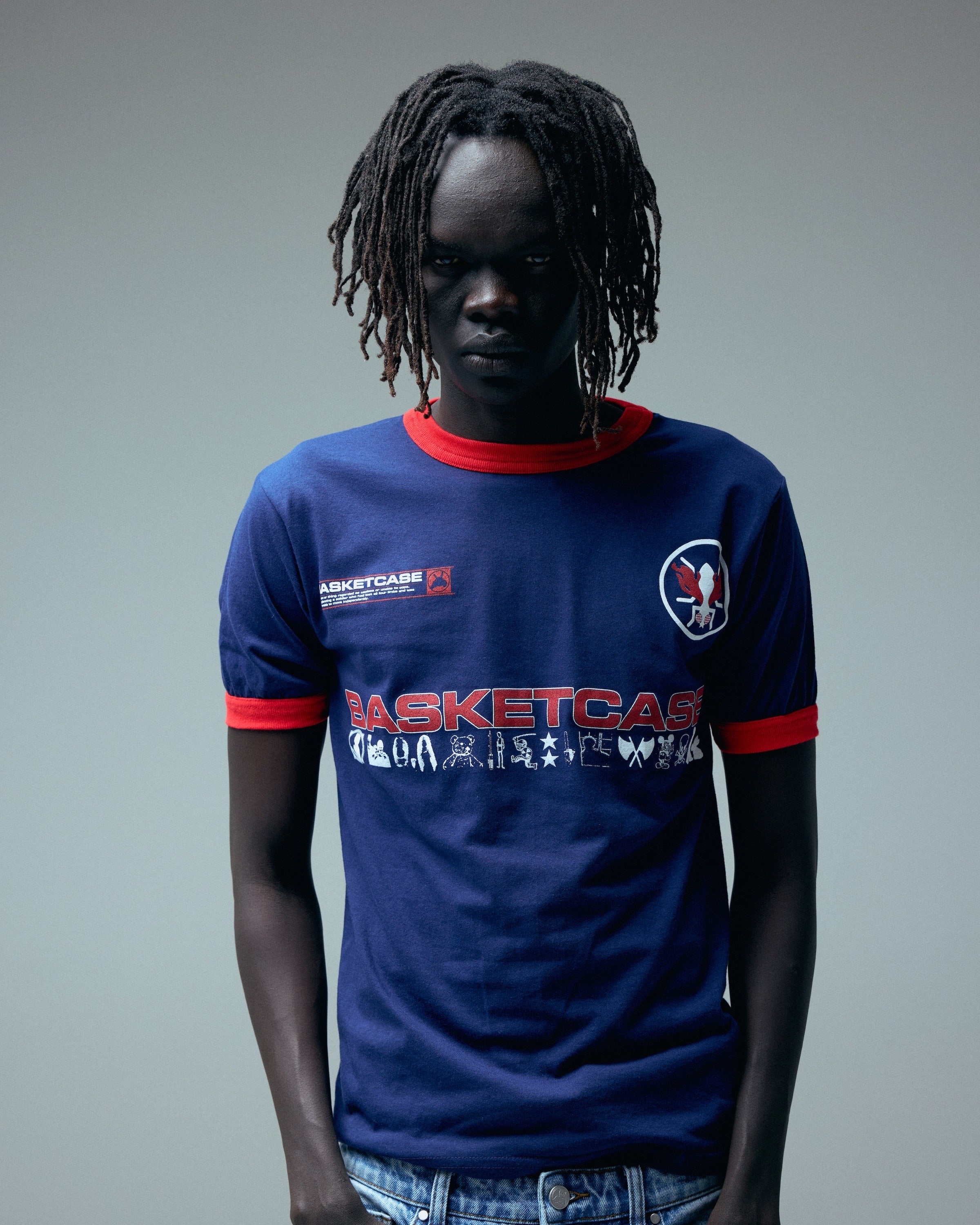 COMPUTER, a ringer t-shirt (navy)