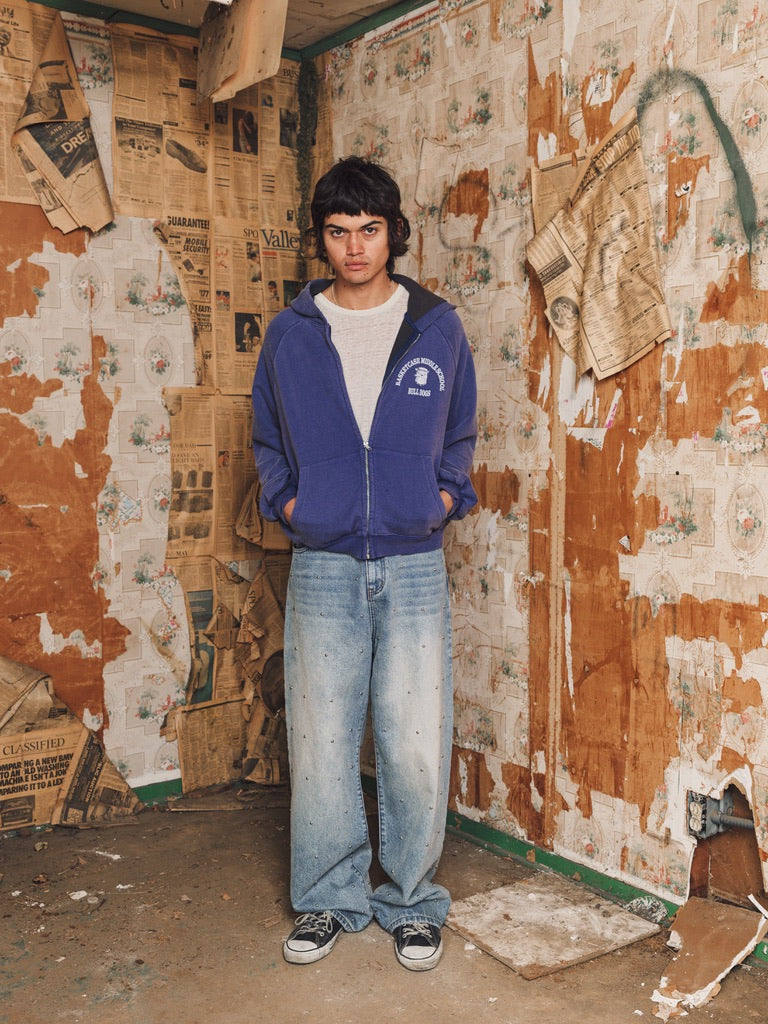 BULLDOG, thermal lined hoodie (navy)