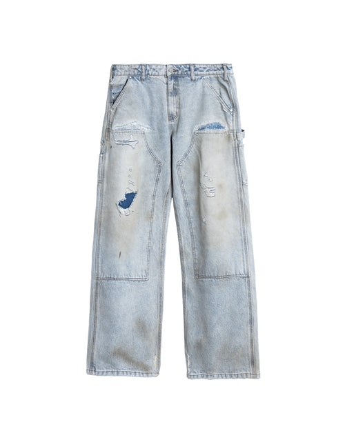 HENCH, double knees (light wash)