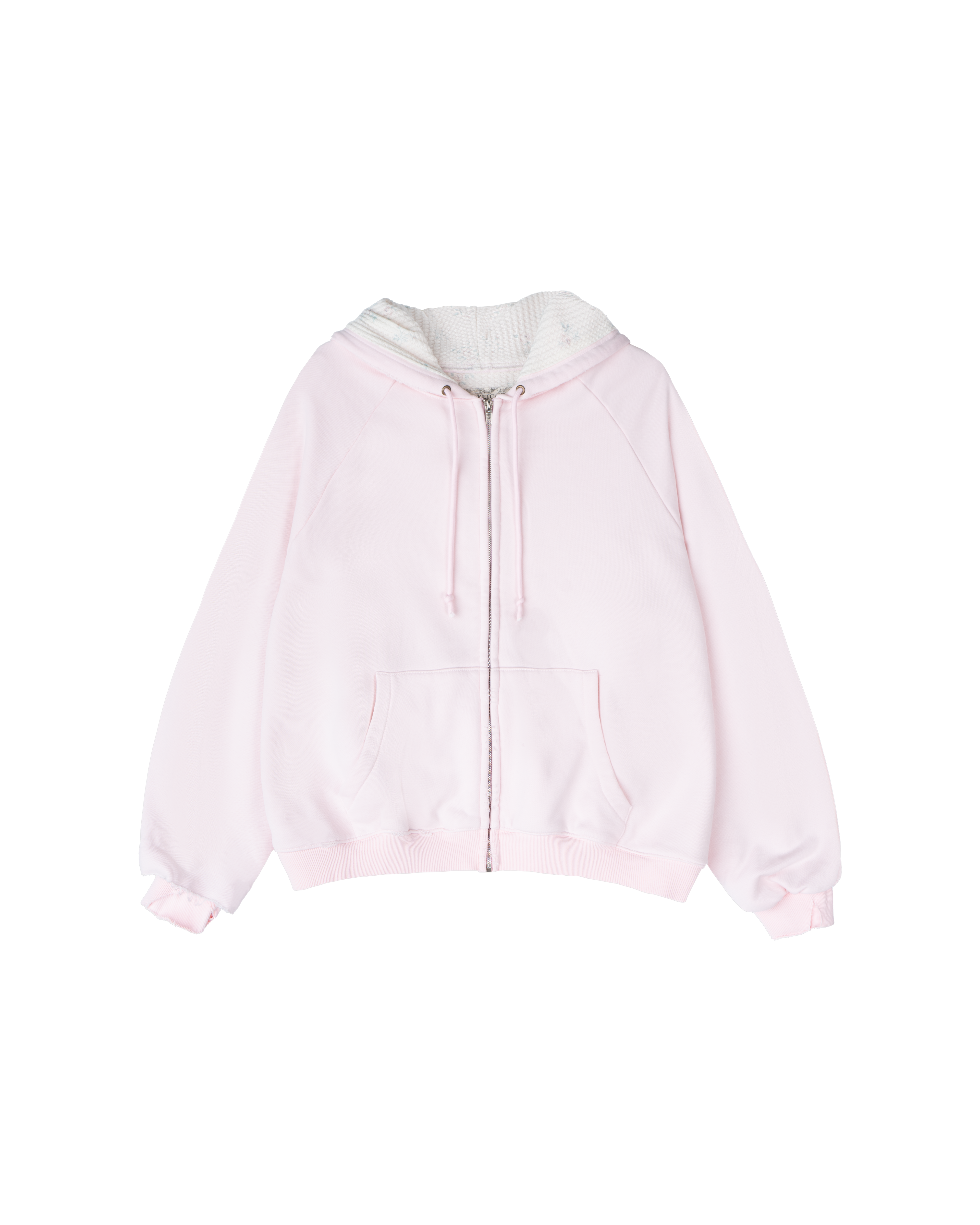 HENCH, floral thermal zip hoodie (pink)