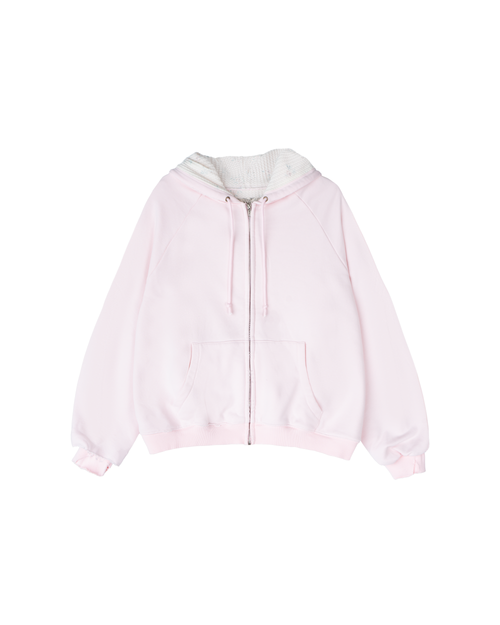 HENCH, floral thermal zip hoodie (pink)
