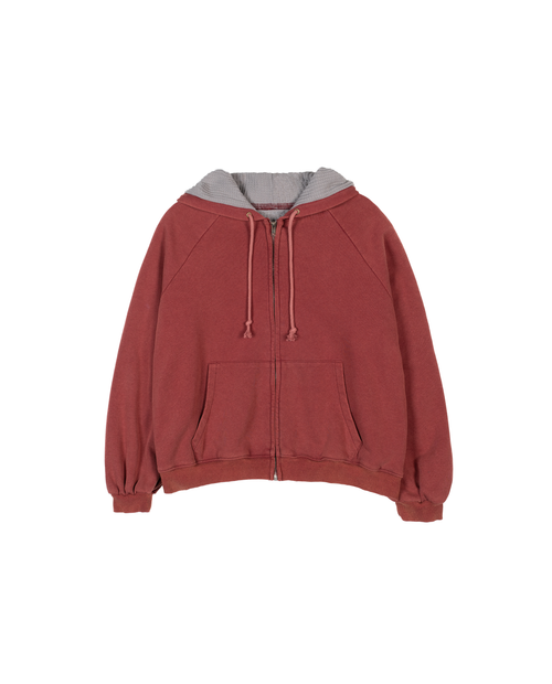HENCH, thermal lined hoodie (washed red)