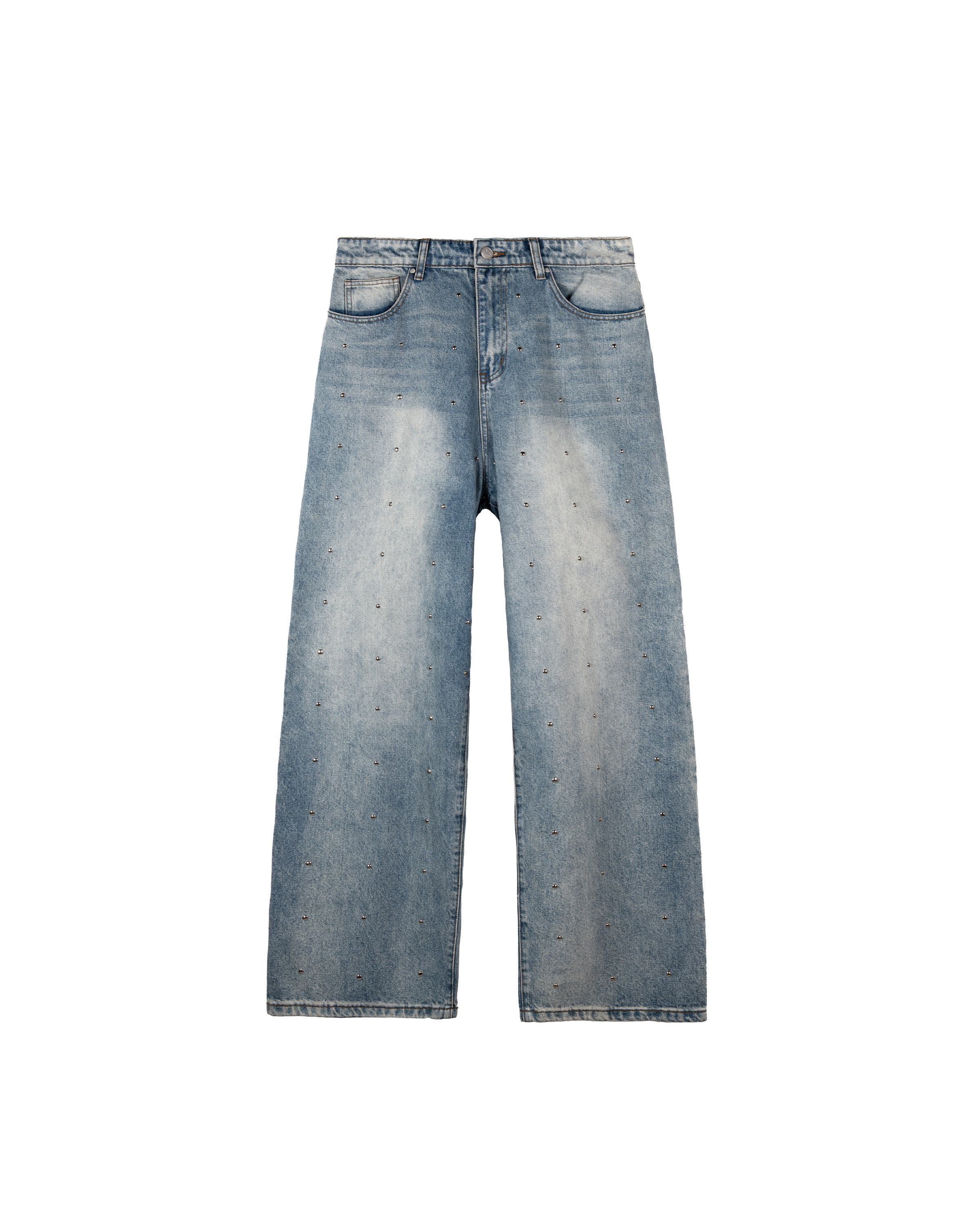 LAX, studded baggy denim (light wash)