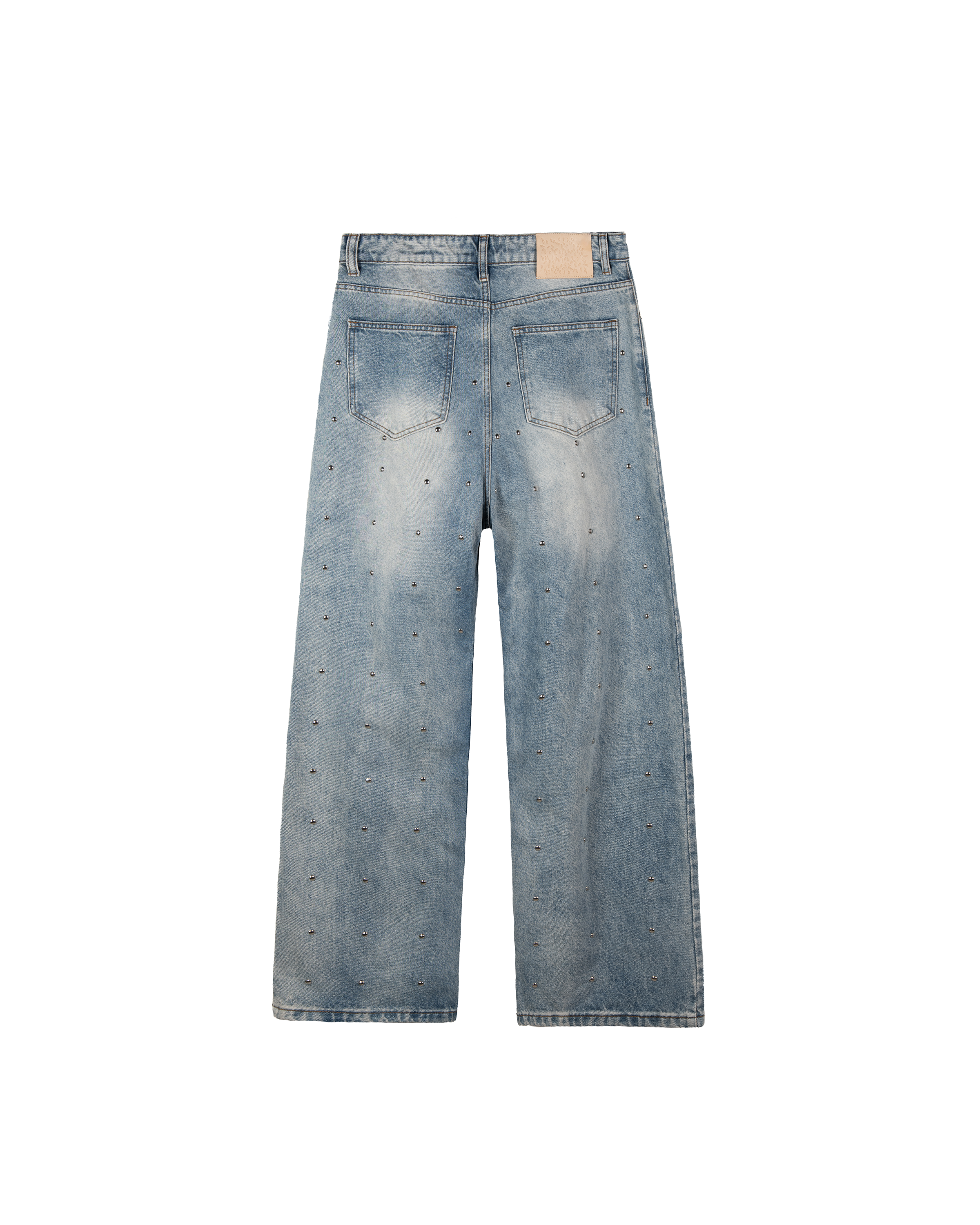 LAX, studded baggy denim (light wash)