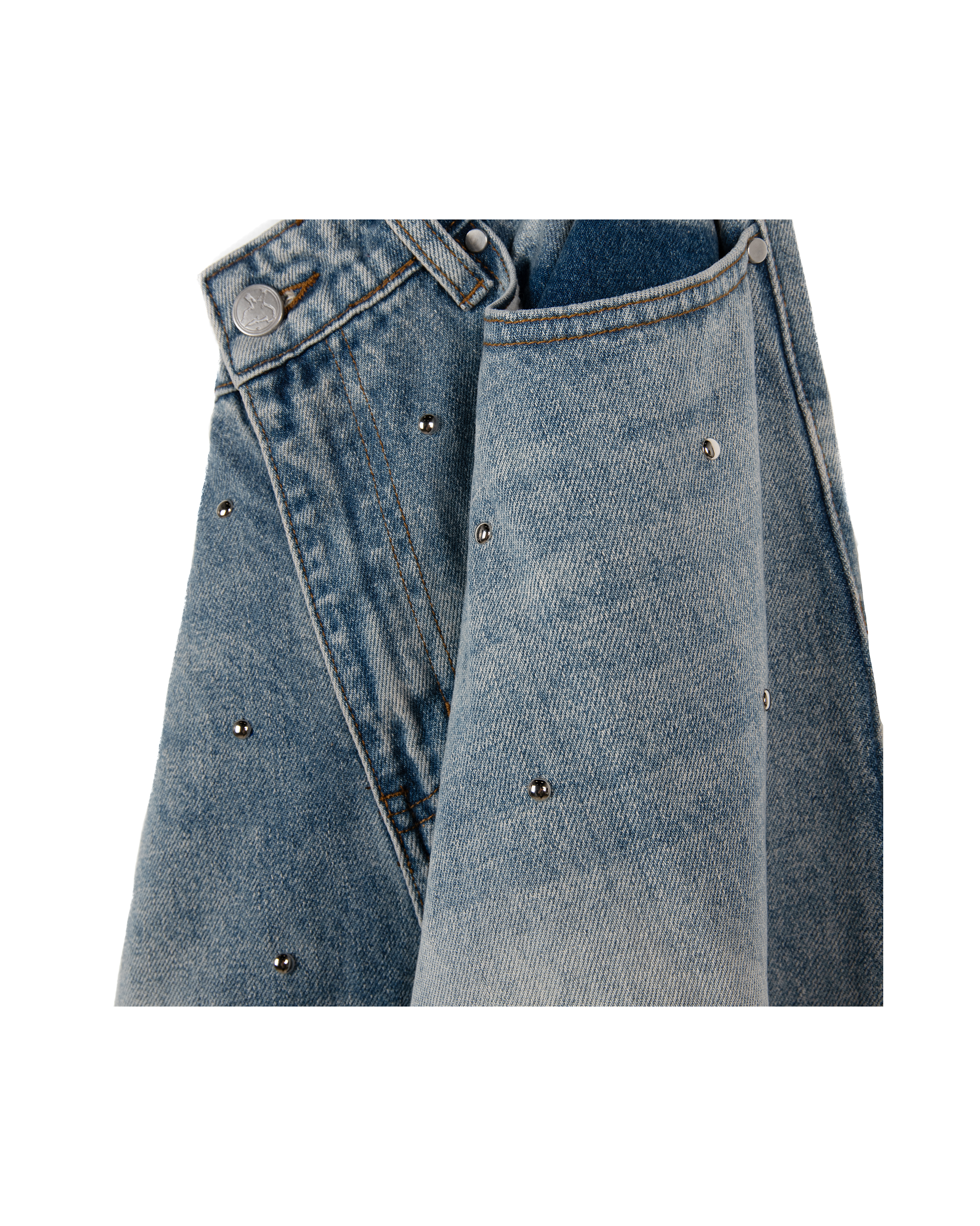 LAX, studded baggy denim (light wash)