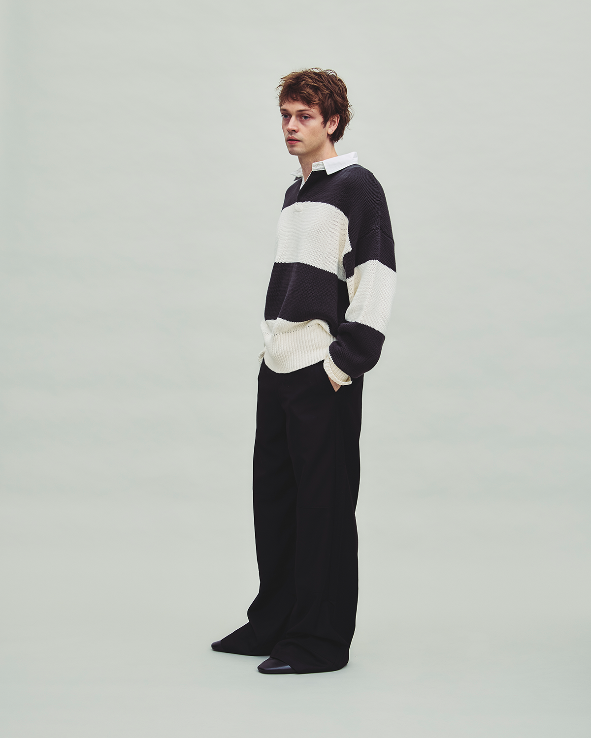 REF, knit polo