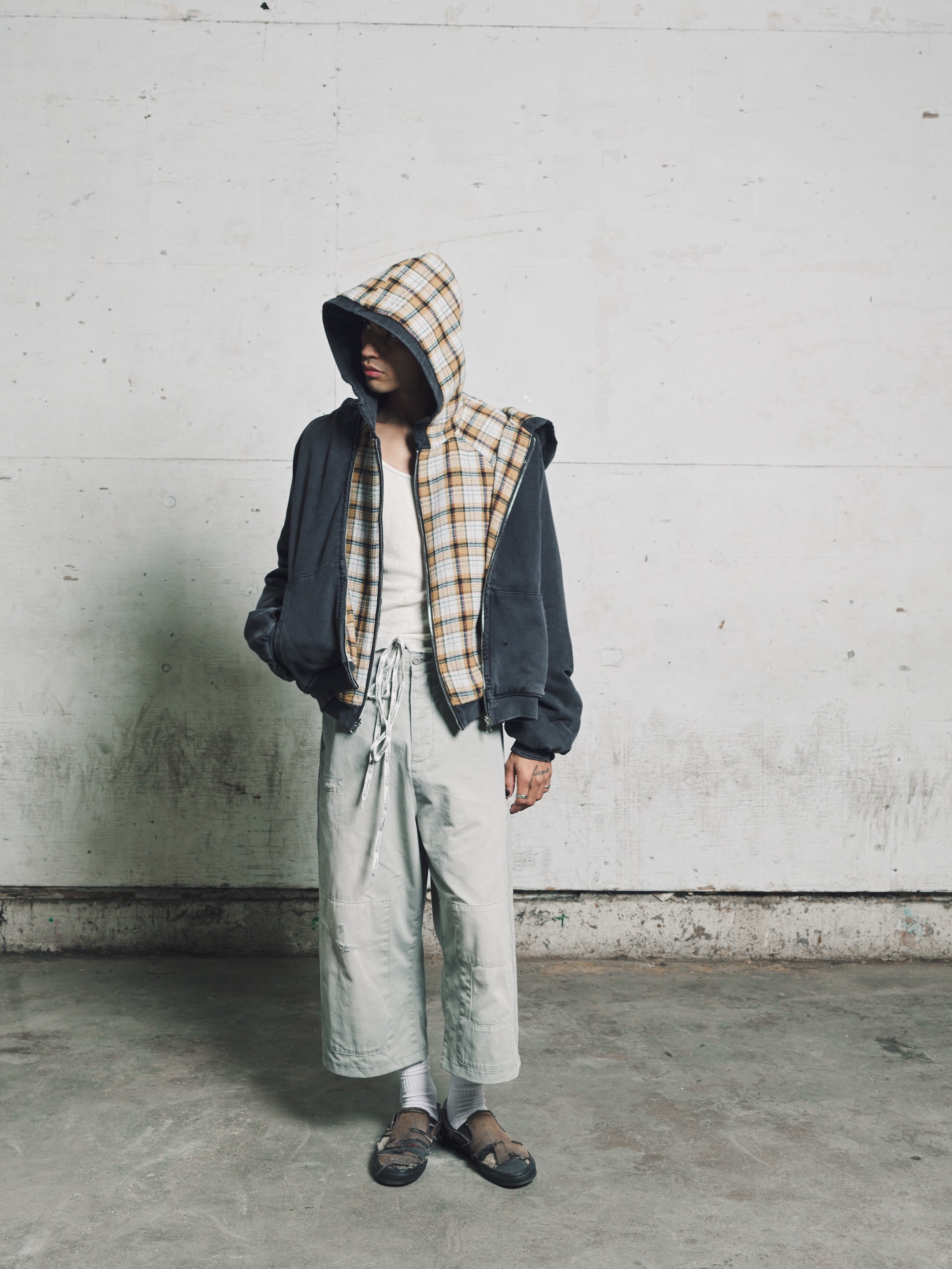 HENCH, plaid thermal lined hoodie