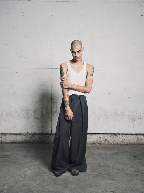 CALDWELL, pinstripe slacks